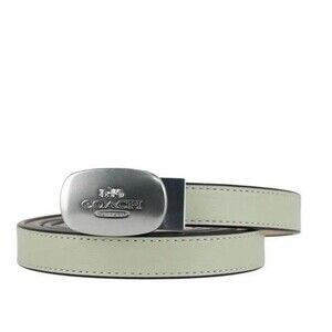 Coach Buckle Cut Reversible Eliza Belt Womens Leather Mint Green/Ivory CP366 NWT